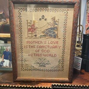 Vintage late 1800 early 1900 Sampler aged